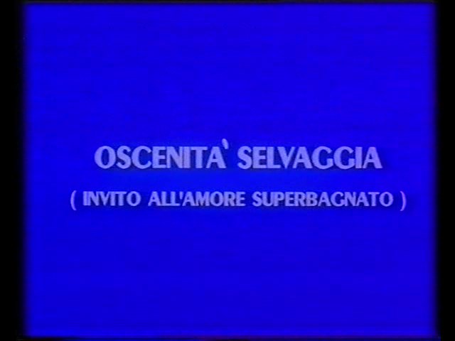 Oscenità selvaggia ovvero Invito all’amore superbagnato – 1992 – Mario Bianchi